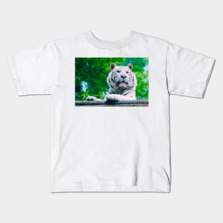 White Tiger (Vivid) Kids T-Shirt